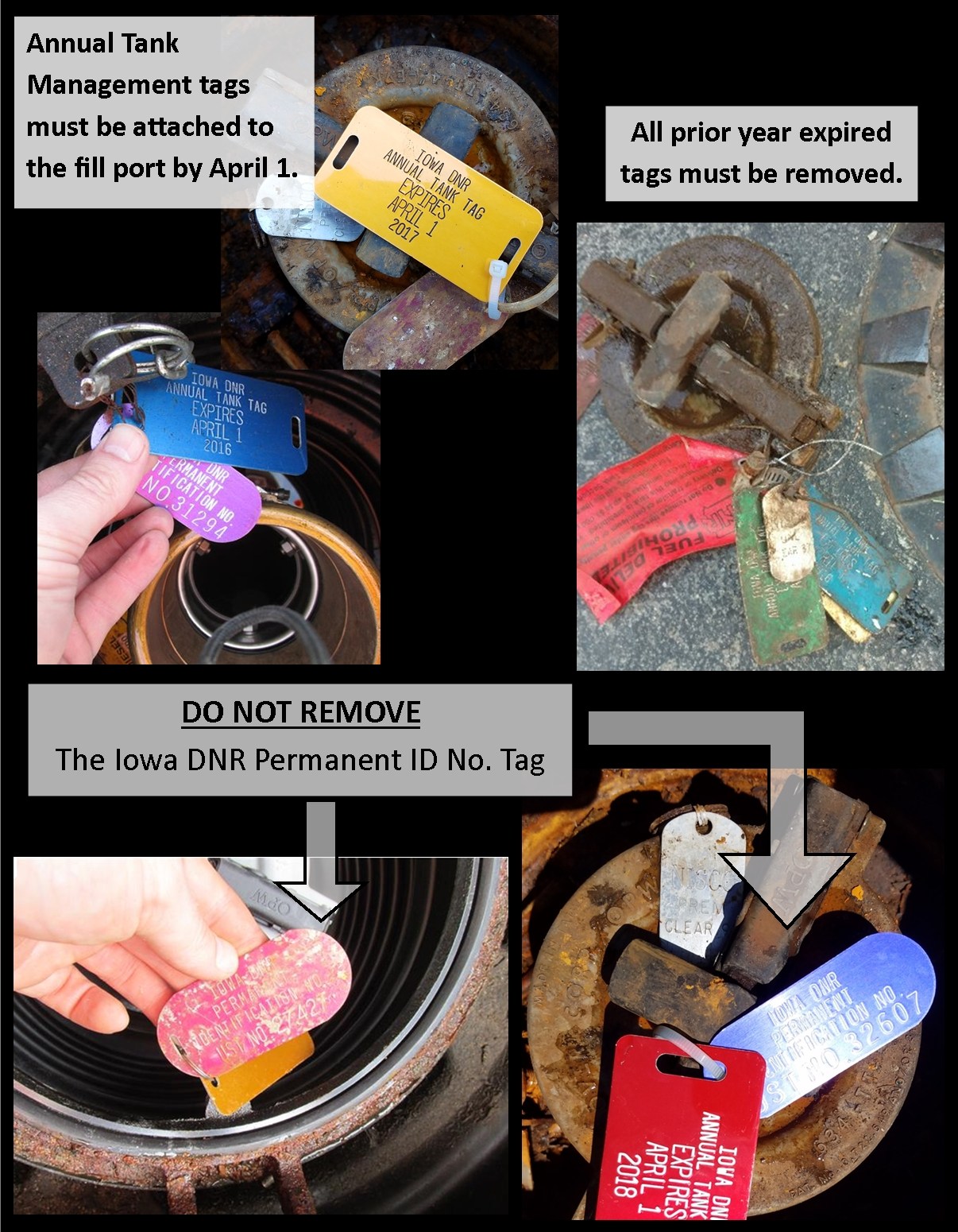 Annual Tank Management Tags must be attached to the fill port by April 1