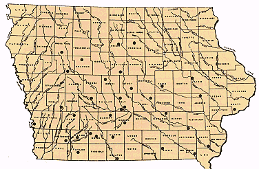 Iowa water body distribution image of Tiger muskie