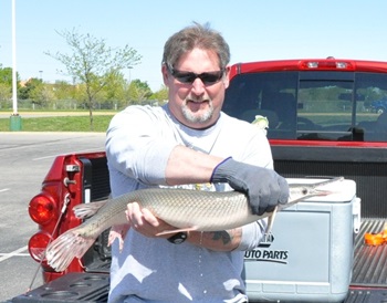 Pat Antelman's Shortnose gar 34inch, 04-09-12