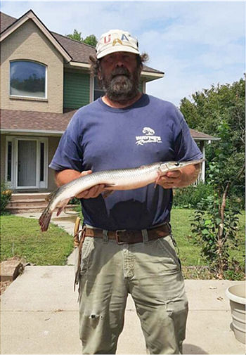 JAMES ANDREASEN's Shortnose gar 26.5inch, 08-18-24